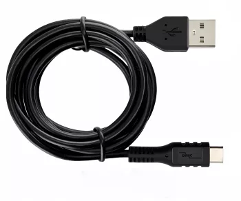 Cavo di ricarica da USB tipo C ad A, spina USB tipo C ad A, 5V, 3A, OD: 3,5 mm, nero, sacchetto DINIC, 1,5 m